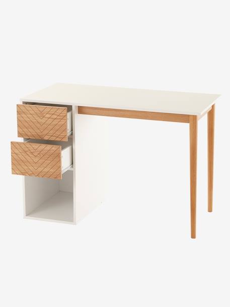 Bureau enfant CHEVRONS blanc/bois - vertbaudet enfant 