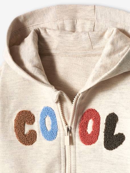 Babysweater met rits en capuchon ecru+hemelsblauw - vertbaudet enfant 