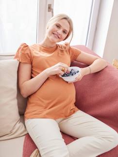 Zwangerschapskleding-T-shirt v oor de zwangerschap met korte mouwen
