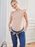 T-shirt bi-matière de grossesse beige poudré - vertbaudet enfant 