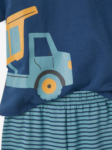 Lot pyjama + pyjashort 'chantier' garçon gris chiné - vertbaudet enfant 