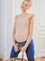 T-shirt bi-matière de grossesse beige poudré - vertbaudet enfant 