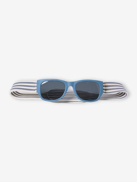 Lunettes de soleil à bandeau rayé bébé garçon bleu glacier - vertbaudet enfant 
