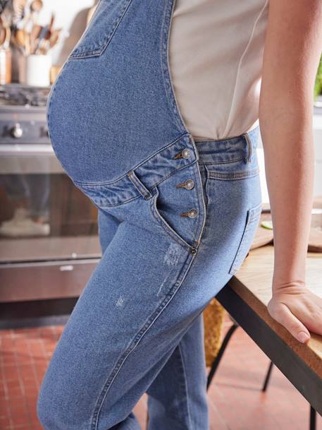 Salopette in jeans voor zwangerschap en borstvoeding double stone+ongewassen denim - vertbaudet enfant 