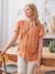 Zwangerschaps- en borstvoedingsblouse van katoengaas ecru+terracotta - vertbaudet enfant 