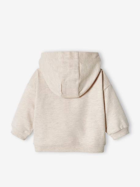 Babysweater met rits en capuchon ecru+hemelsblauw - vertbaudet enfant 