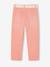 'Mom fit' broek en sjaalriem van katoengaas voor meisjes mosterdgeel+perzik+rood+roze - vertbaudet enfant 