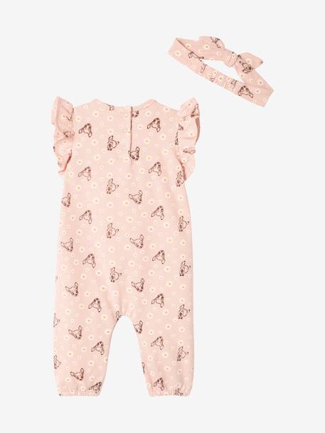 Ensemble fille 2 pièces Disney Bambi combinaison + bandeau vieux rose - vertbaudet enfant 