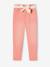 Pantalon Mom et sa ceinture en gaze de coton fille moutarde+pêche+rose+rouge - vertbaudet enfant 