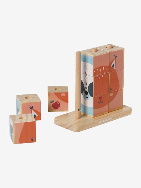Puzzle de cubes à empiler en bois FSC® bois - vertbaudet enfant 