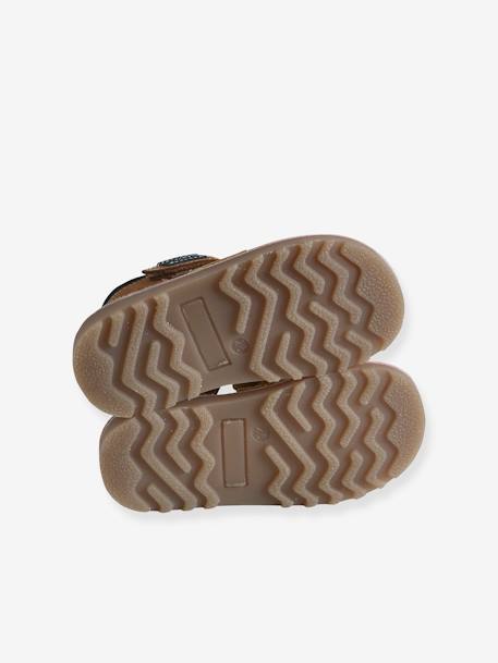 Sandales scratchées cuir enfant collection maternelle beige+lot bleu - vertbaudet enfant 