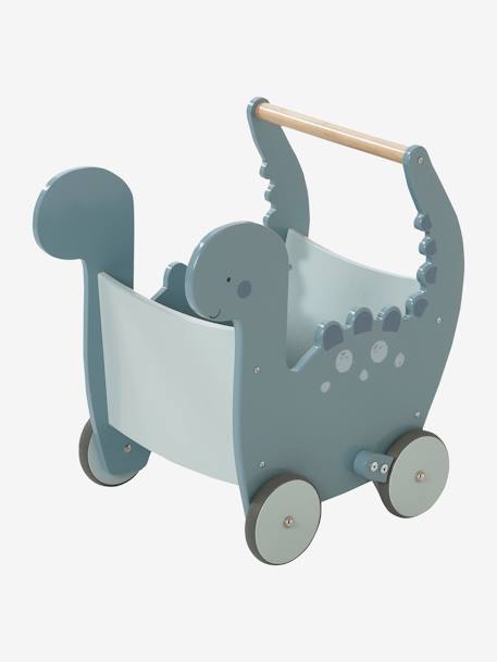 Chariot de marche Dinosaure en bois FSC® bleu - vertbaudet enfant 