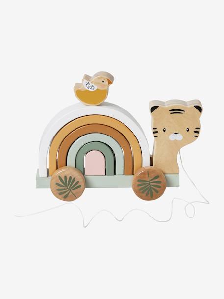 Jouet à empiler et à tirer tigre en bois FSC® vert - vertbaudet enfant 