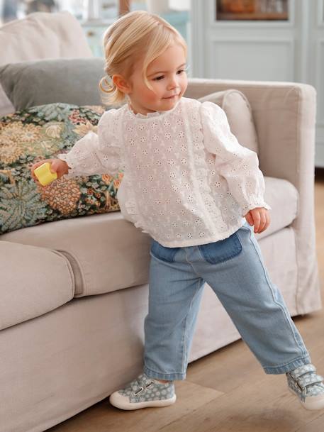 Bébé-Blouse bébé broderie anglaise à volants