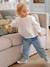 Meisjesblouse met ruches van Engels borduurwerk hemelsblauw+snoepjesroze+wit - vertbaudet enfant 