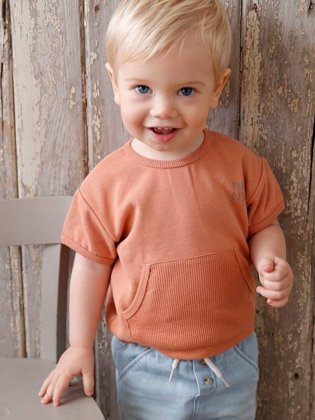 Babysweater met korte mouwen roest - vertbaudet enfant 