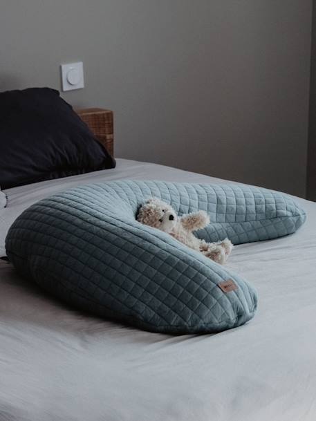 Kraam- en borstvoedingskussen BEABA Big Flopsy beige+bruin, bedrukt+cacao+Gechineerd grijs+grijs, bedrukt+groen+rood - vertbaudet enfant 