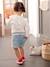 Short bébé fille paperbag avec ceinture imprimée denim bleached - vertbaudet enfant 