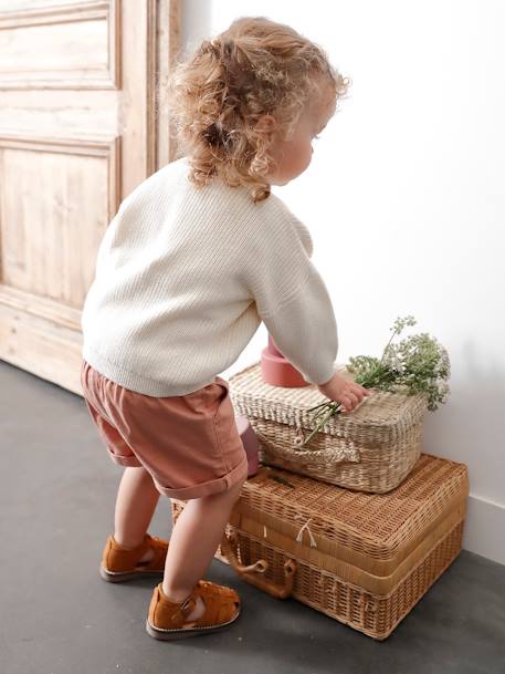 Gilet bébé en côtes anglaises motif irisé écru - vertbaudet enfant 