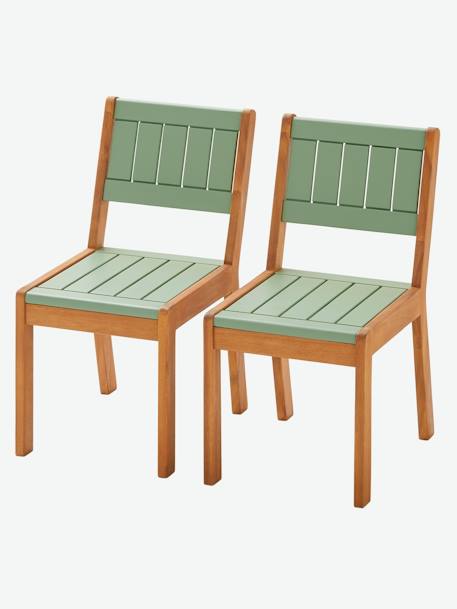 Lot de 2 chaises outdoor maternelle Summer kaki - vertbaudet enfant 