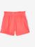Short en gaze de coton style 'paperbag' fille beige+bleu électrique+corail - vertbaudet enfant 