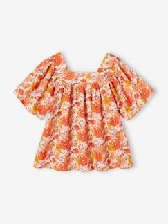 Meisje-Hemd, blouse, tuniek-Meisjesblouse met vlindermouwen