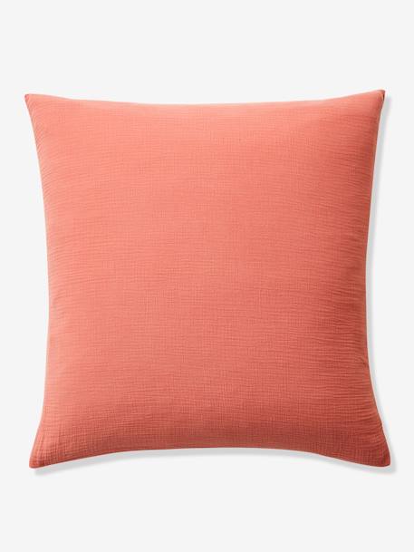 Parure housse de couette enfant et taie d'oreiller en gaze de coton bleu+rose+vert émeraude - vertbaudet enfant 