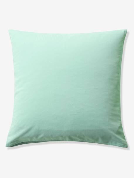 Parure housse de couette enfant et taie d'oreiller en gaze de coton bleu+rose+vert émeraude - vertbaudet enfant 