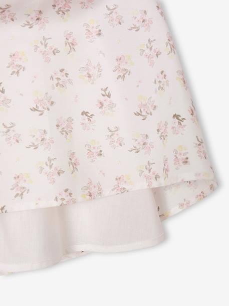 Jupe de cérémonie à fleurs fille blanc imprimé+écru - vertbaudet enfant 