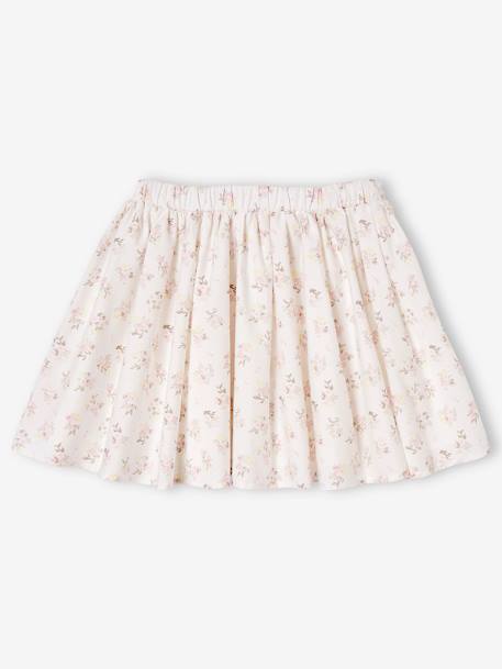 Jupe de cérémonie à fleurs fille blanc imprimé+écru - vertbaudet enfant 