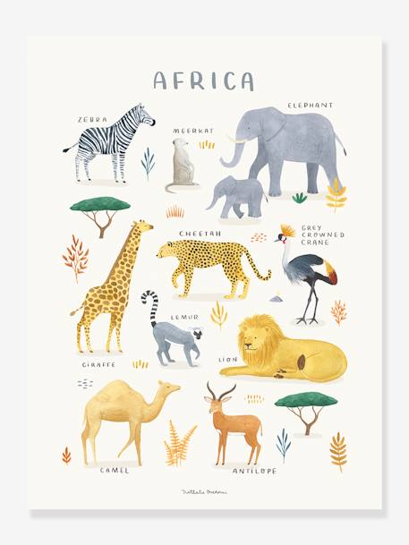 Poster Afrikaanse dieren Lilydale LILIPINSO lichtgeel - vertbaudet enfant 