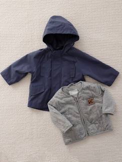 3-in-1-parka voor baby met afneembaar vest in fleece  - vertbaudet enfant