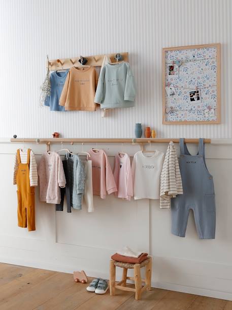 Fleece babyset met te personaliseren T-shirt en tuinbroek karamel+smaragdgroen - vertbaudet enfant 