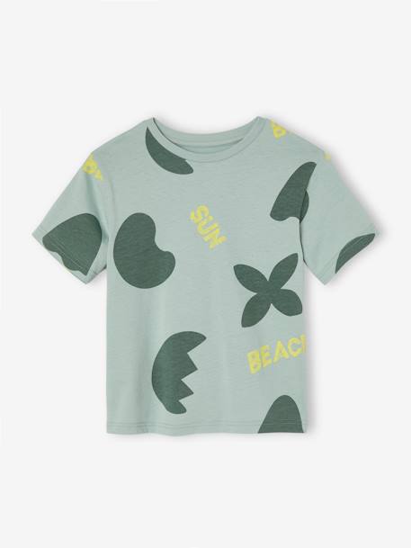 Tee-shirts maxi motifs exotiques garçon vert sauge - vertbaudet enfant 