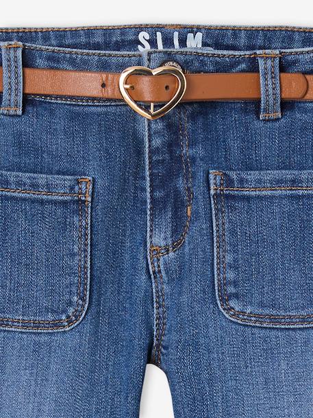 Onverwoestbare meisjesjeans en mooie riem stone - vertbaudet enfant 