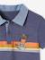 Polo à rayures placées garçon détails en chambray bleu ardoise - vertbaudet enfant 