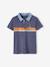 Polo à rayures placées garçon détails en chambray bleu ardoise - vertbaudet enfant 