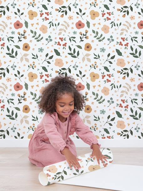 Papier peint Feuilles Fleurs Bloem LILIPINSO multicolore - vertbaudet enfant 