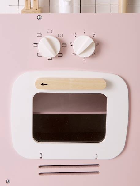 Cuisine en bois FSC® design blanc+caramel+rose - vertbaudet enfant 