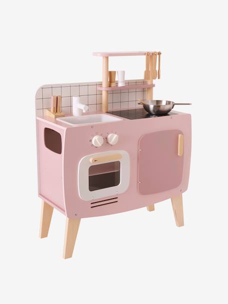 Cuisine en bois FSC® design blanc+caramel+rose - vertbaudet enfant 