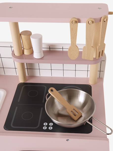 Cuisine en bois FSC® design blanc+caramel+rose - vertbaudet enfant 