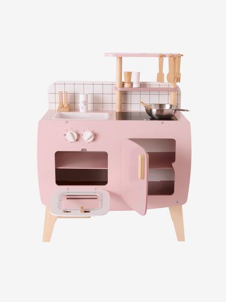 Cuisine en bois FSC® design blanc+caramel+rose - vertbaudet enfant 