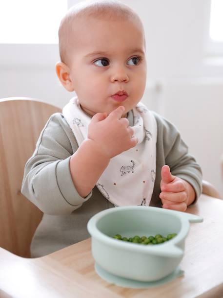 Set van 3 siliconen kommen Kat groene set+set karamel - vertbaudet enfant 