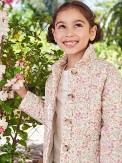 Gewatteerd meisjesjasje met bloemenprint  - vertbaudet enfant