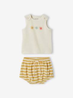 Baby-Badstoffen set voor baby met short en hemdje