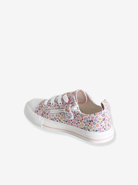 Stoffen decoratieve sneakers voor meisjes groene tropische print+rouge - vertbaudet enfant 