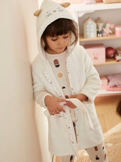 -Robe de chambre fille maille peluche chat personnalisable 