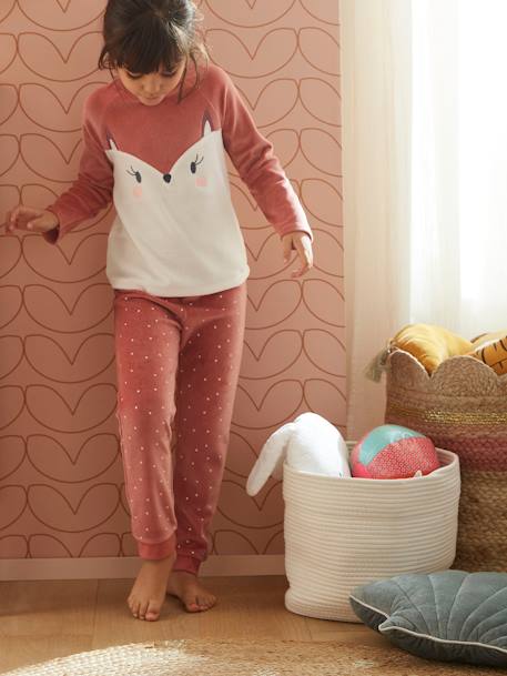 Pyjama fille renarde en velours  - vertbaudet enfant