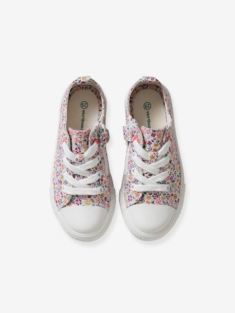 Stoffen decoratieve sneakers voor meisjes groene tropische print+rouge - vertbaudet enfant 