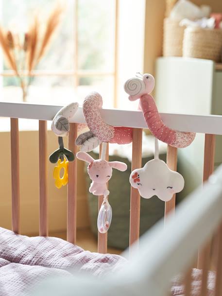 Spirale D'activités Ours Rose Pour Bébé – Peluches-hochets à Visser Sur Berceau Ou Poussette